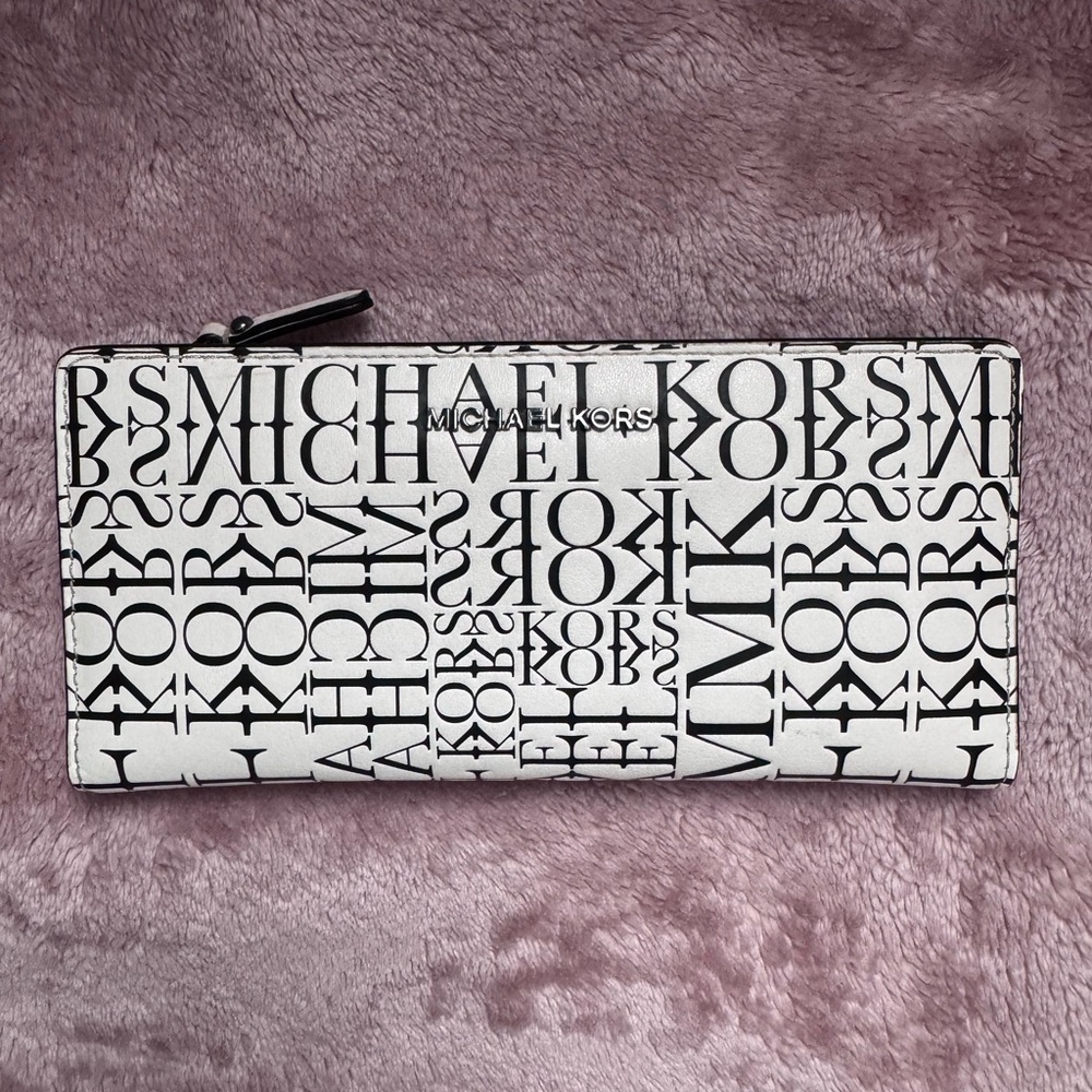 Michael Kors Black and White Logo Wallet